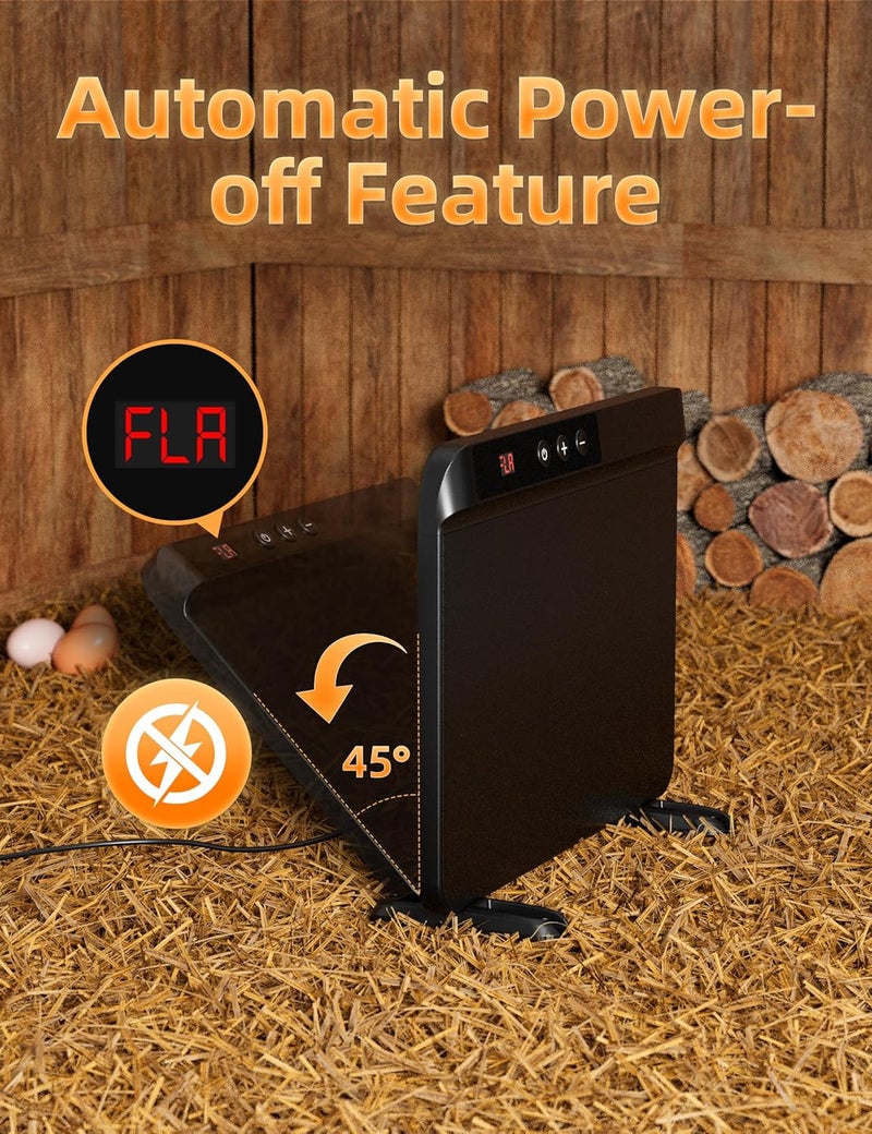 HOPOCO Smart Chicken Coop Heater with Efficient Thermostat, Compatible with Timers & Temp Controllers, 200W Safe Inside Radiant Flat Panel Warmer, Remote-Adjustable for Pets & Animals in Winter - Image 5